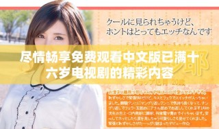 尽情畅享免费观看中文版已满十六岁电视剧的精彩内容