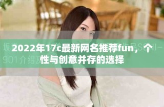 2022年17c最新网名推荐fun，个性与创意并存的选择