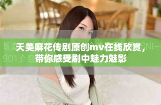 天美麻花传剧原创mv在线欣赏，带你感受剧中魅力魅影
