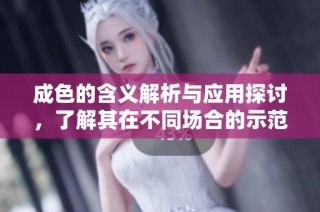 成色的含义解析与应用探讨，了解其在不同场合的示范意义