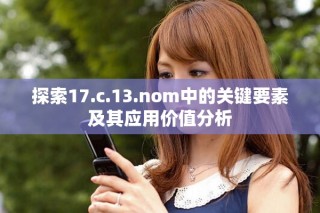 探索17.c.13.nom中的关键要素及其应用价值分析
