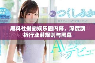 黑料社揭露娱乐圈内幕，深度剖析行业潜规则与黑幕