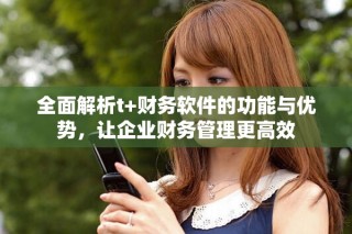 全面解析t+财务软件的功能与优势，让企业财务管理更高效