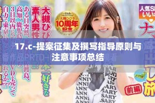 17.c-提案征集及撰写指导原则与注意事项总结