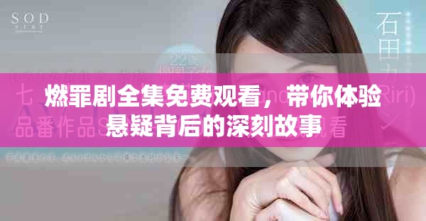 燃罪剧全集免费观看，带你体验悬疑背后的深刻故事